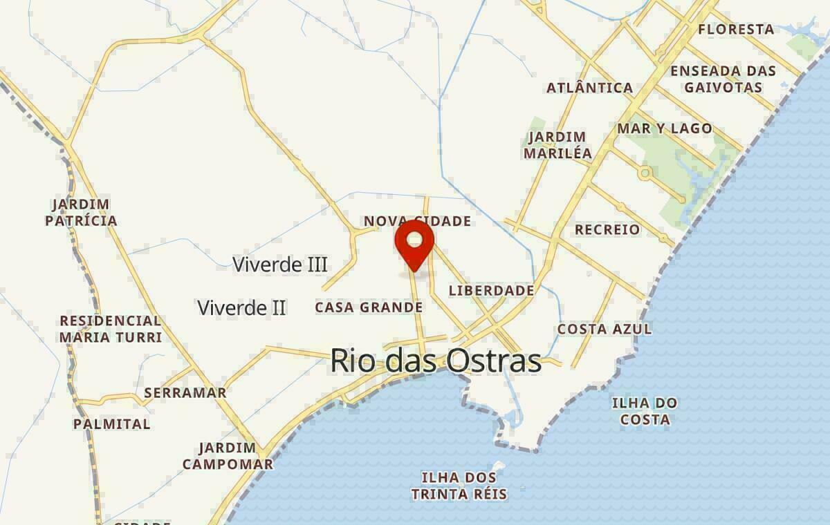 Mapa de Rio das Ostras no Rio de Janeiro
