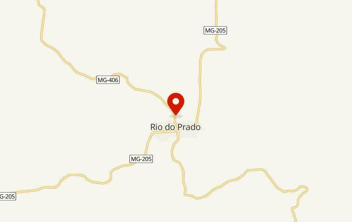 Mapa de Rio do Prado em Minas Gerais