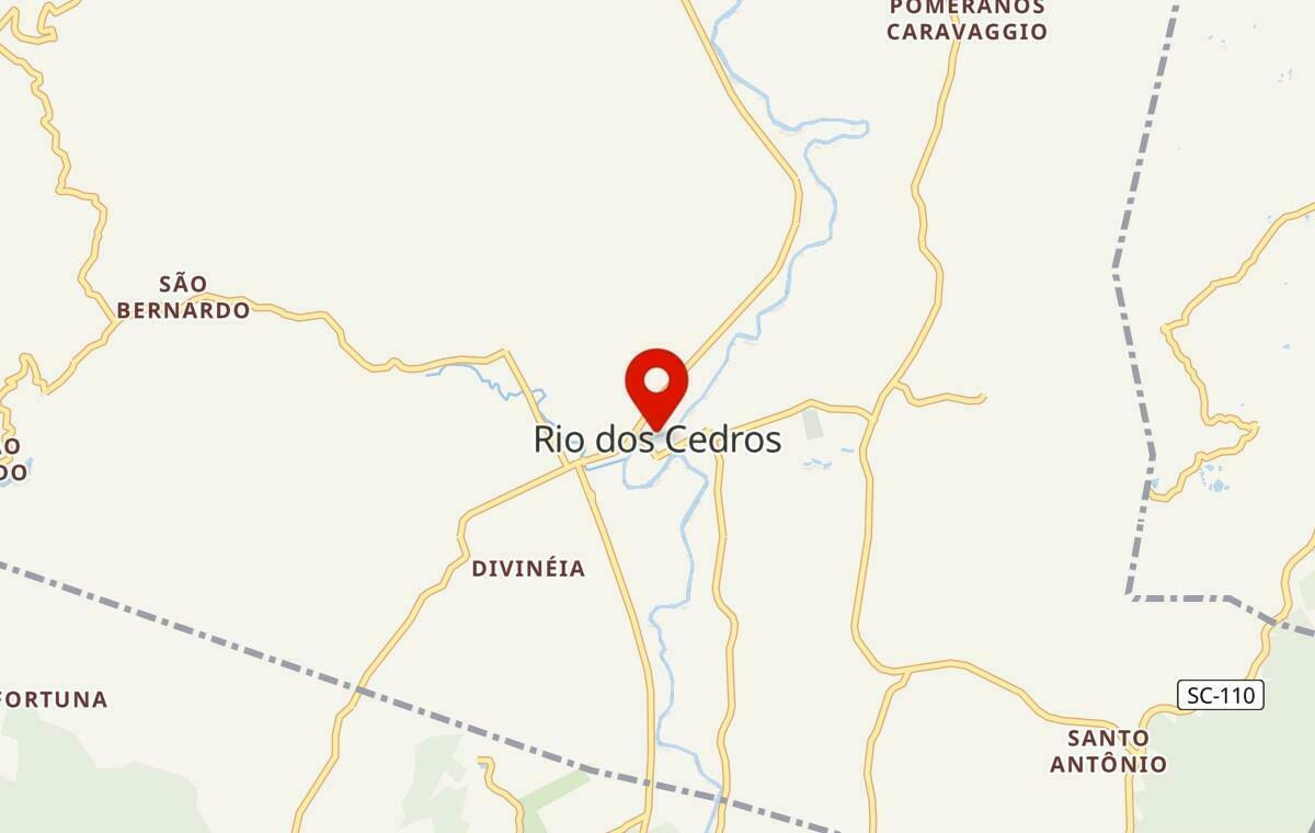 Mapa de Rio dos Cedros em Santa Catarina