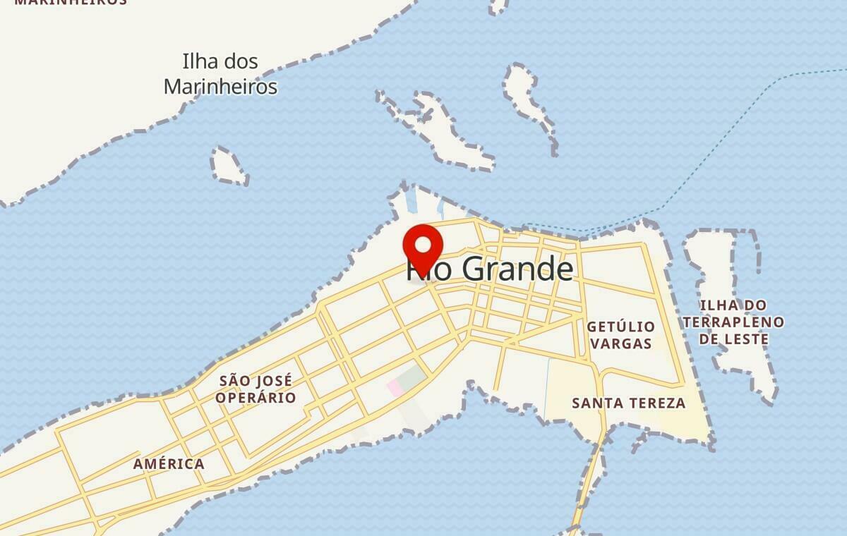 Mapa de Rio Grande no Rio Grande do Sul