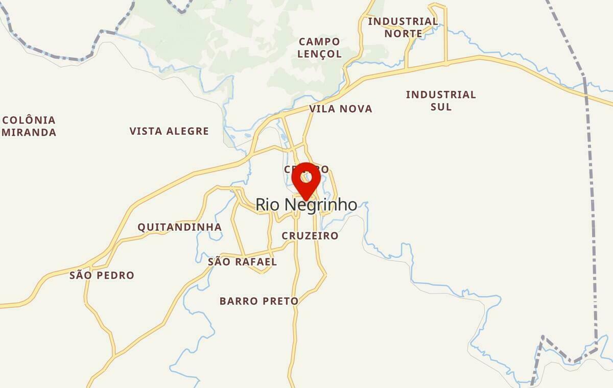 Mapa de Rio Negrinho em Santa Catarina