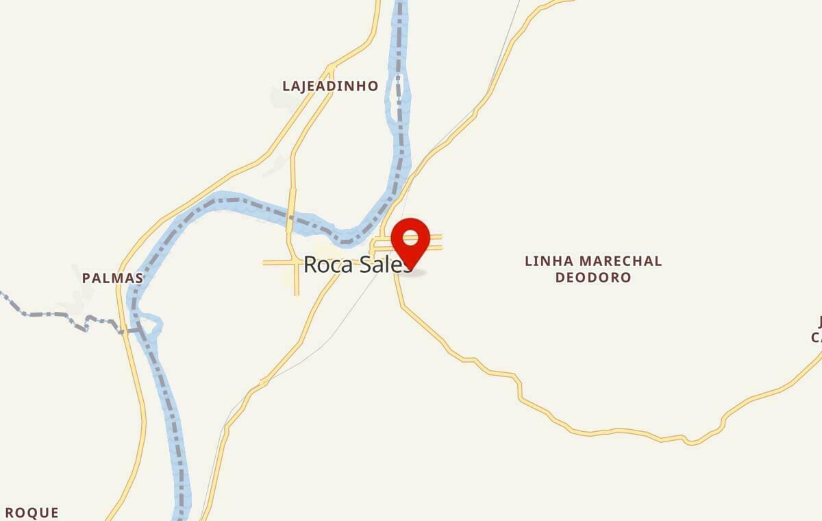 Mapa de Roca Sales no Rio Grande do Sul