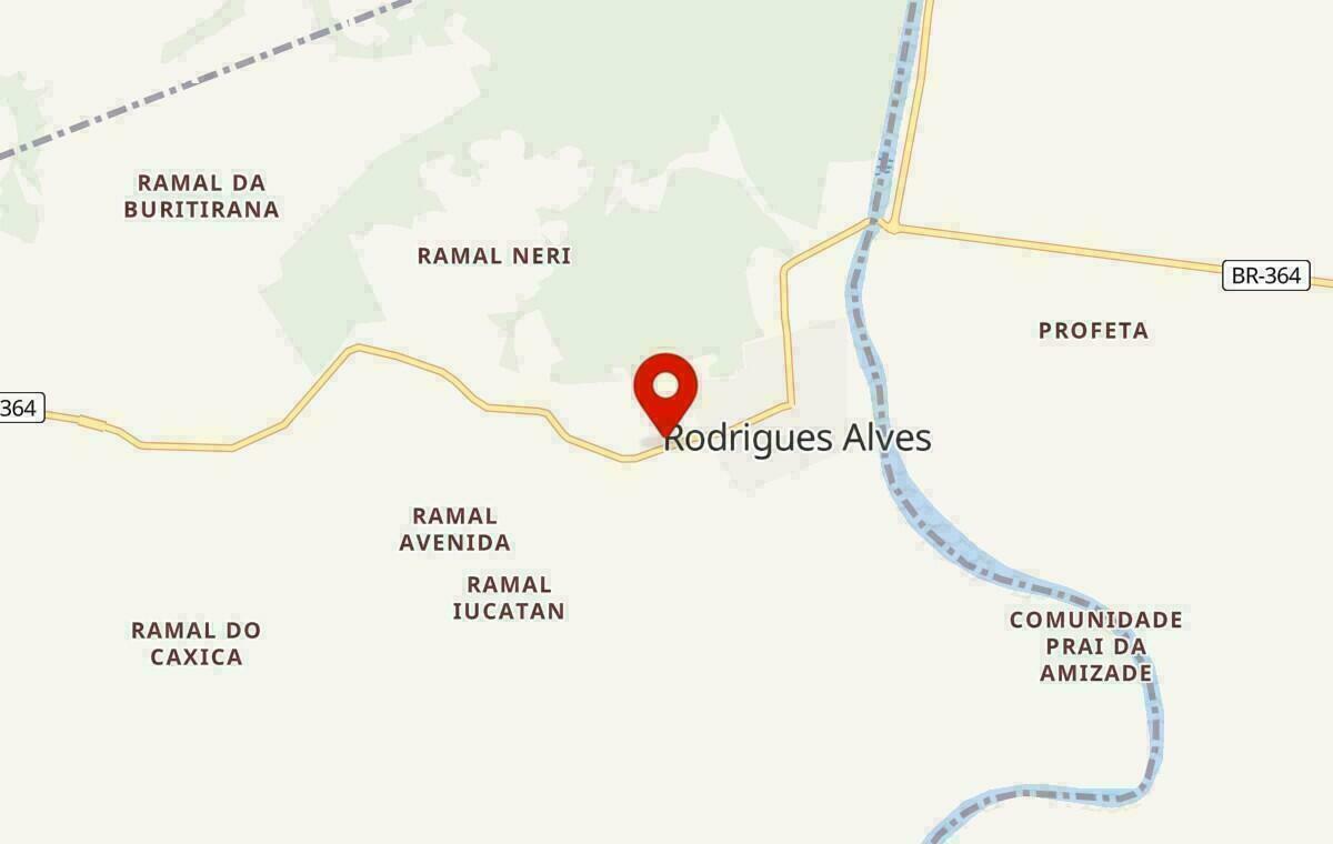 Mapa de Rodrigues Alves no Acre