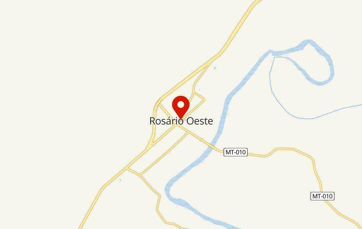 Mapa de Rosário Oeste no Mato Grosso