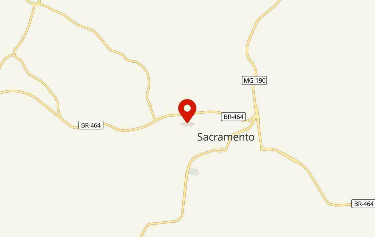 Mapa de Sacramento em Minas Gerais