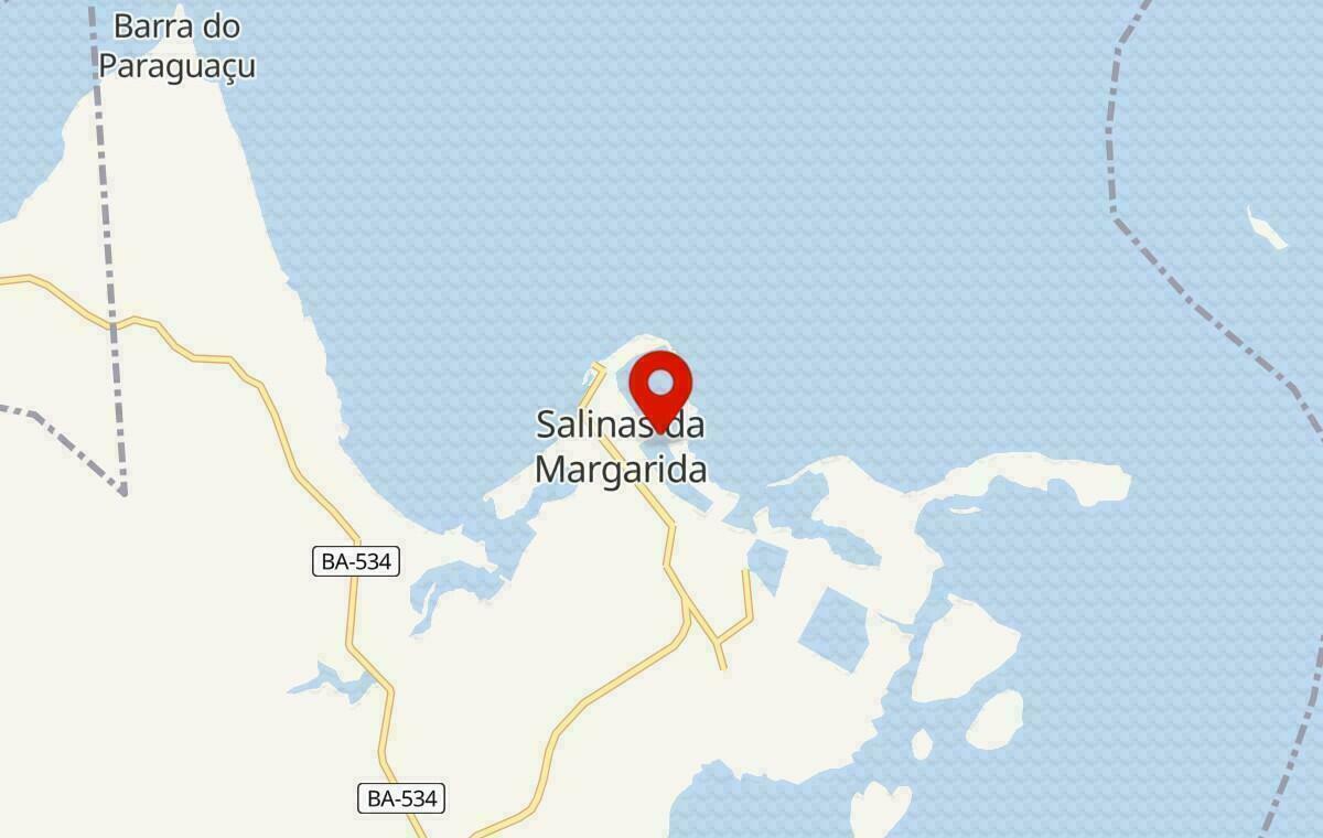 Mapa de Salinas da Margarida na Bahia