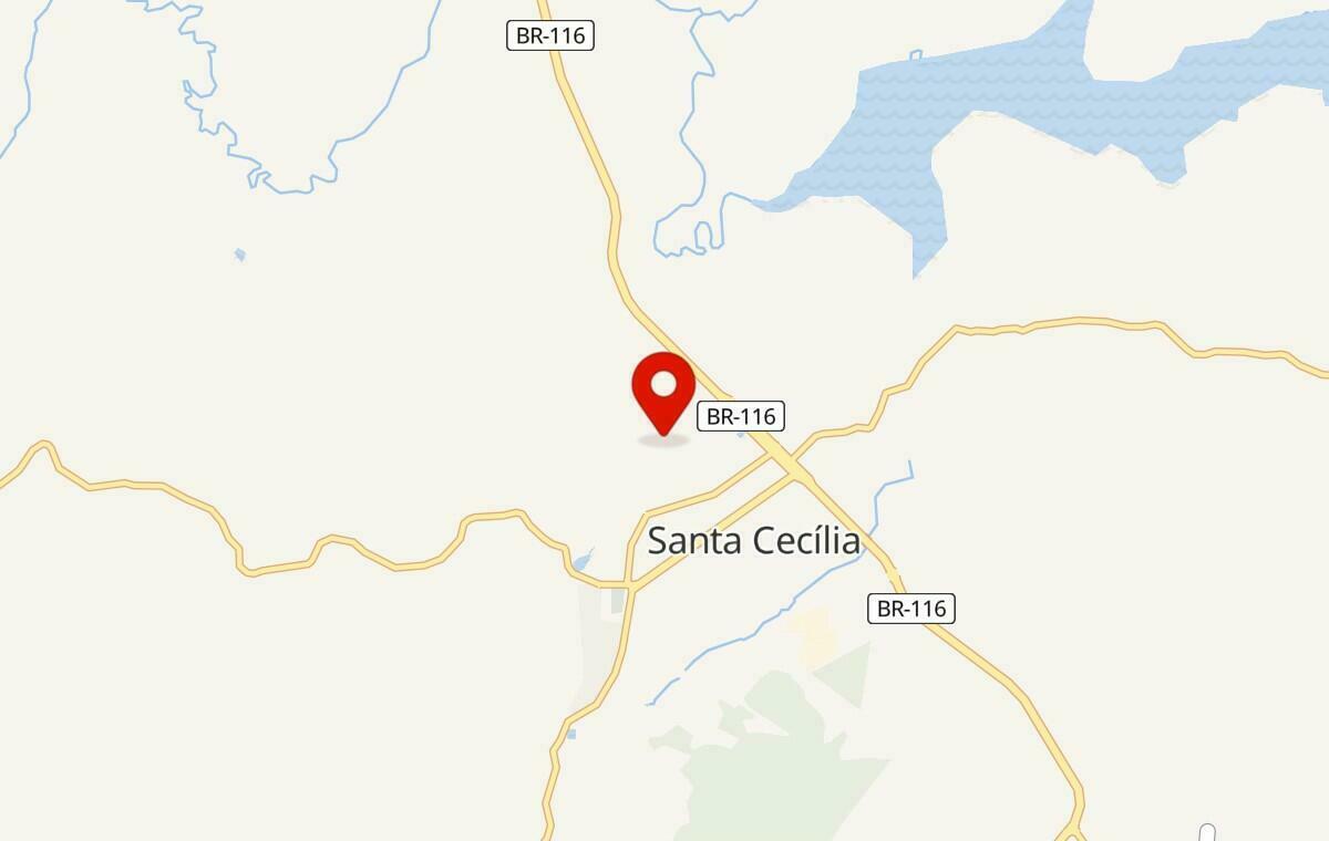 Mapa de Santa Cecília em Santa Catarina
