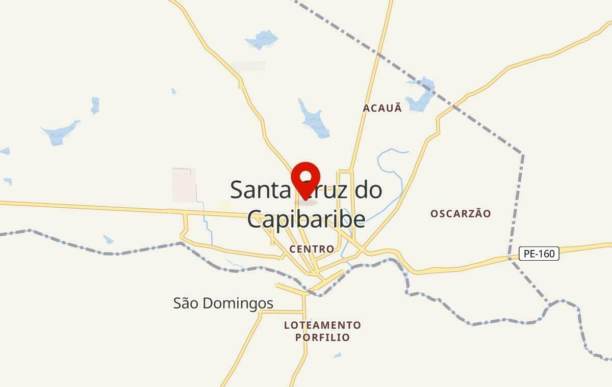 Mapa de Santa Cruz do Capibaribe em Pernambuco