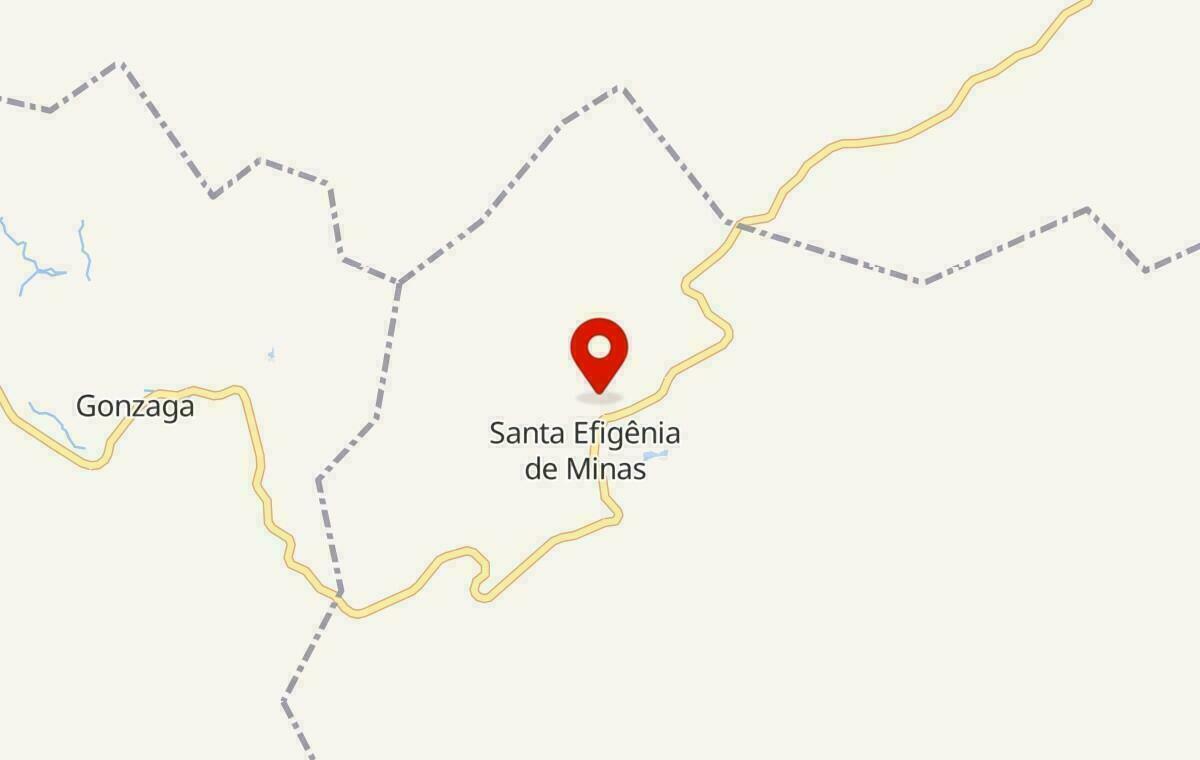 Mapa de Santa Efigênia de Minas em Minas Gerais