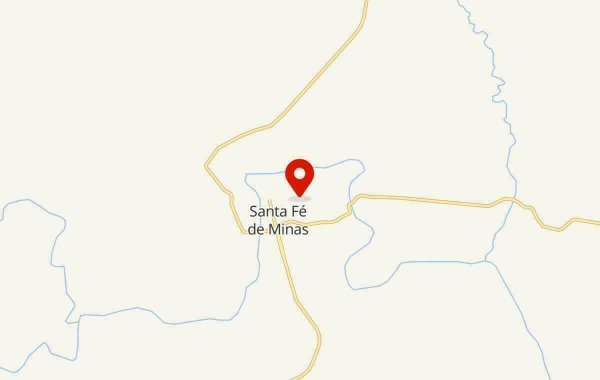 Mapa de Santa Fé de Minas em Minas Gerais