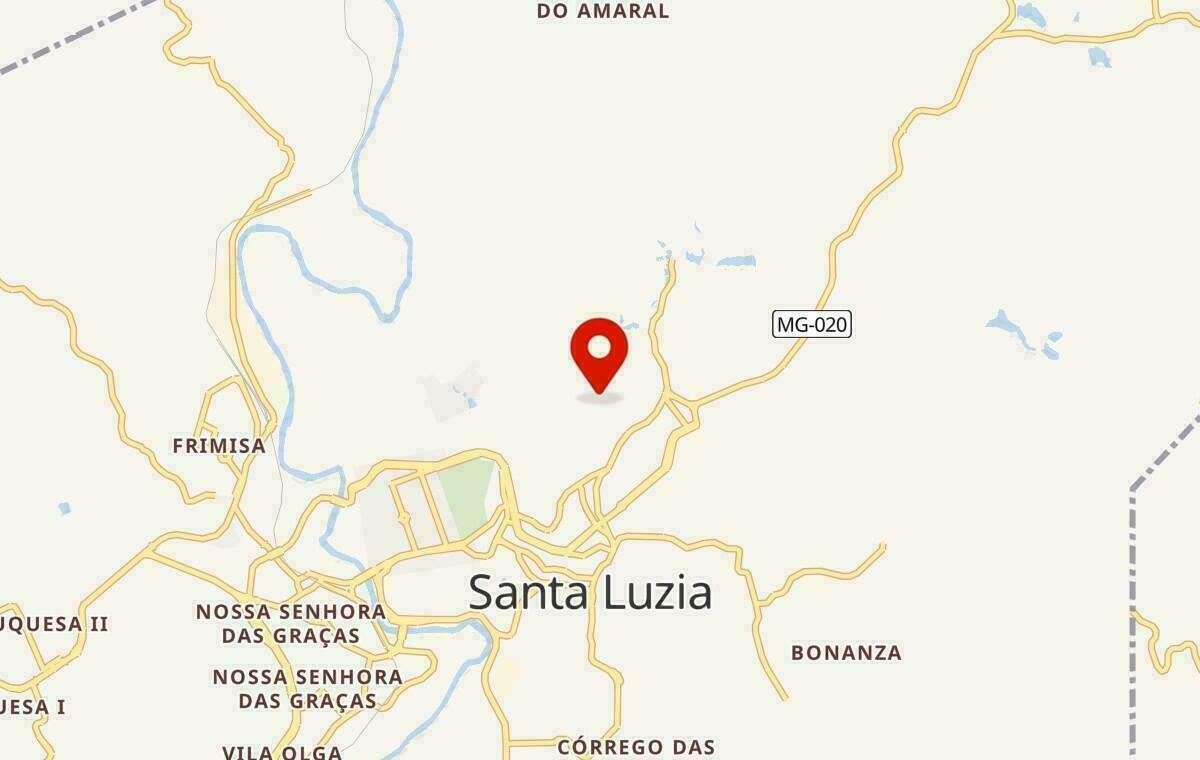 Mapa de Santa Luzia em Minas Gerais