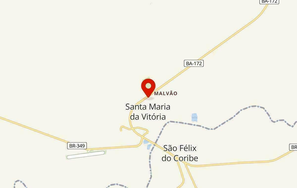 Mapa de Santa Maria da Vitória na Bahia