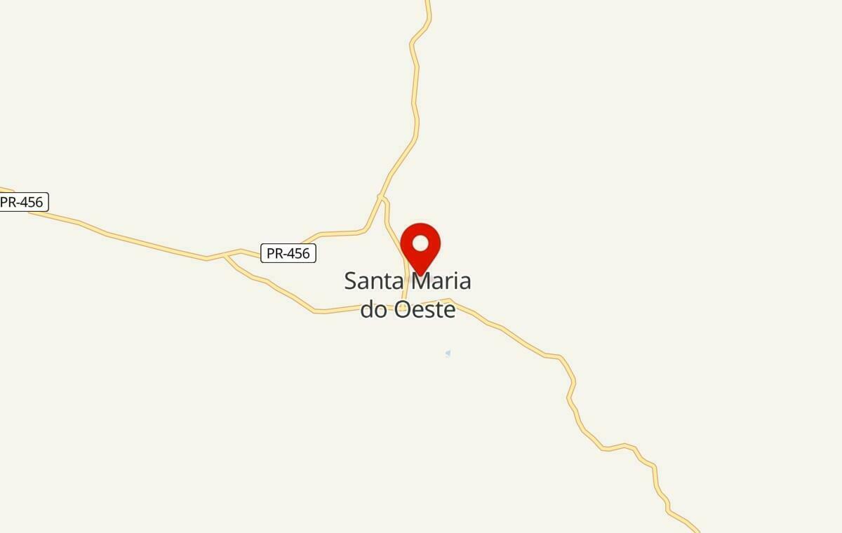 Mapa de Santa Maria do Oeste no Paraná