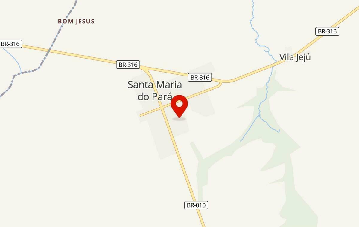 Mapa de Santa Maria do Pará no Pará