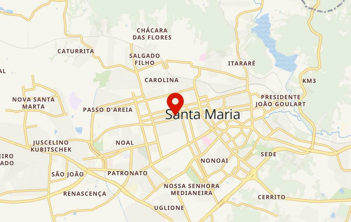Mapa de Santa Maria no Rio Grande do Sul