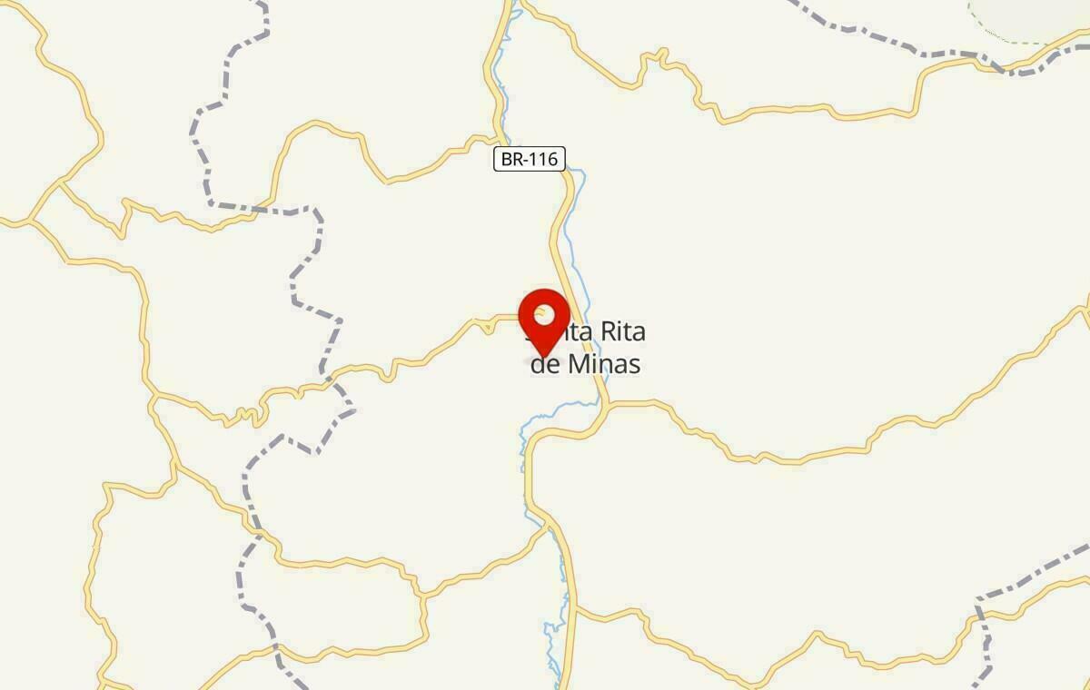 Mapa de Santa Rita de Minas em Minas Gerais
