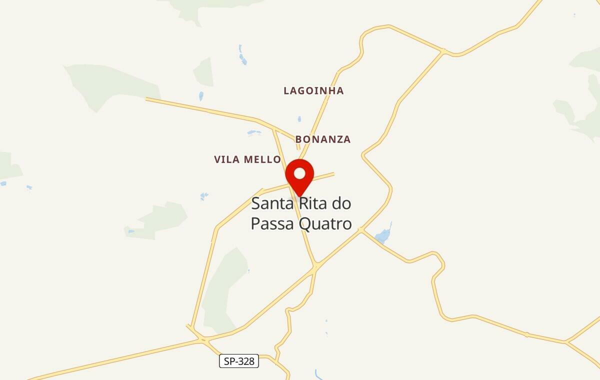 Mapa de Santa Rita do Passa Quatro em São Paulo