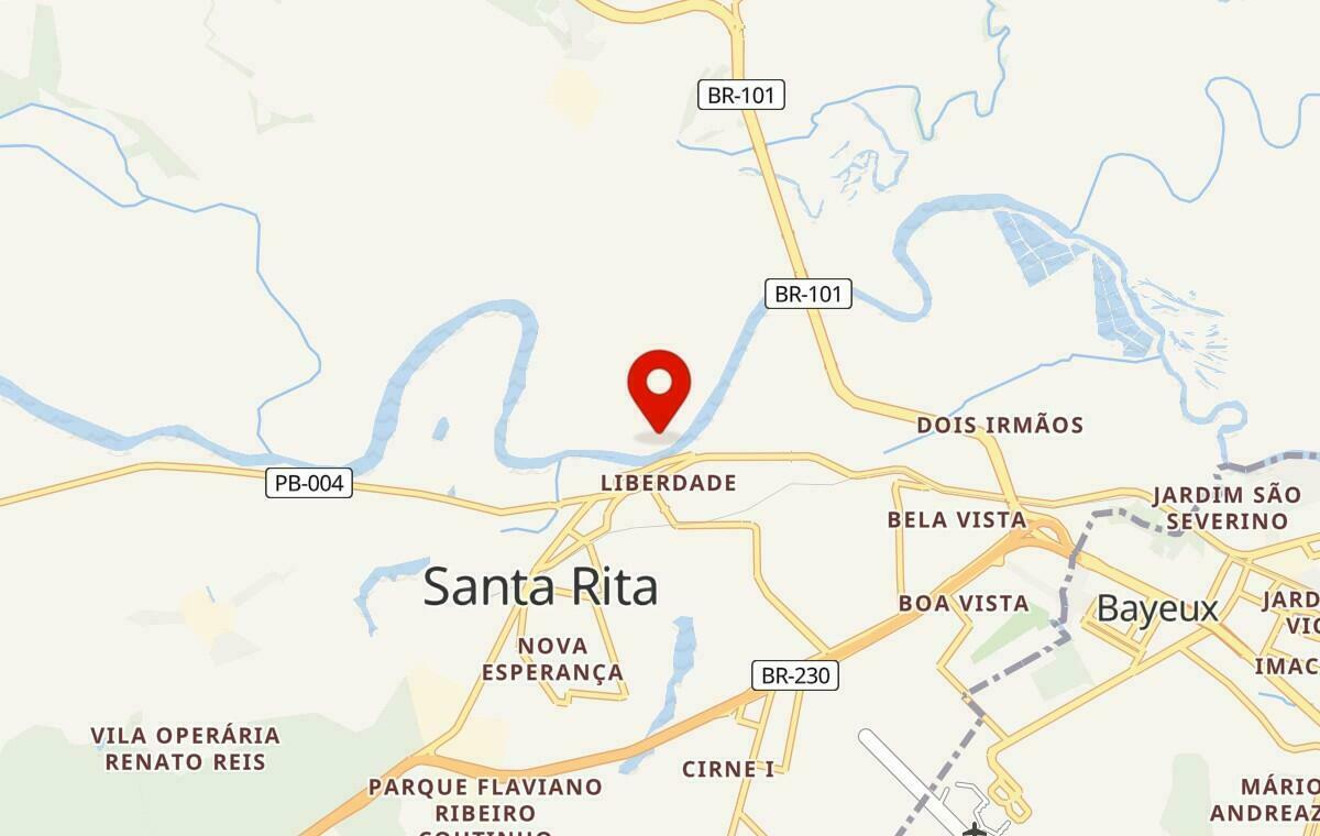 Mapa de Santa Rita na Paraíba