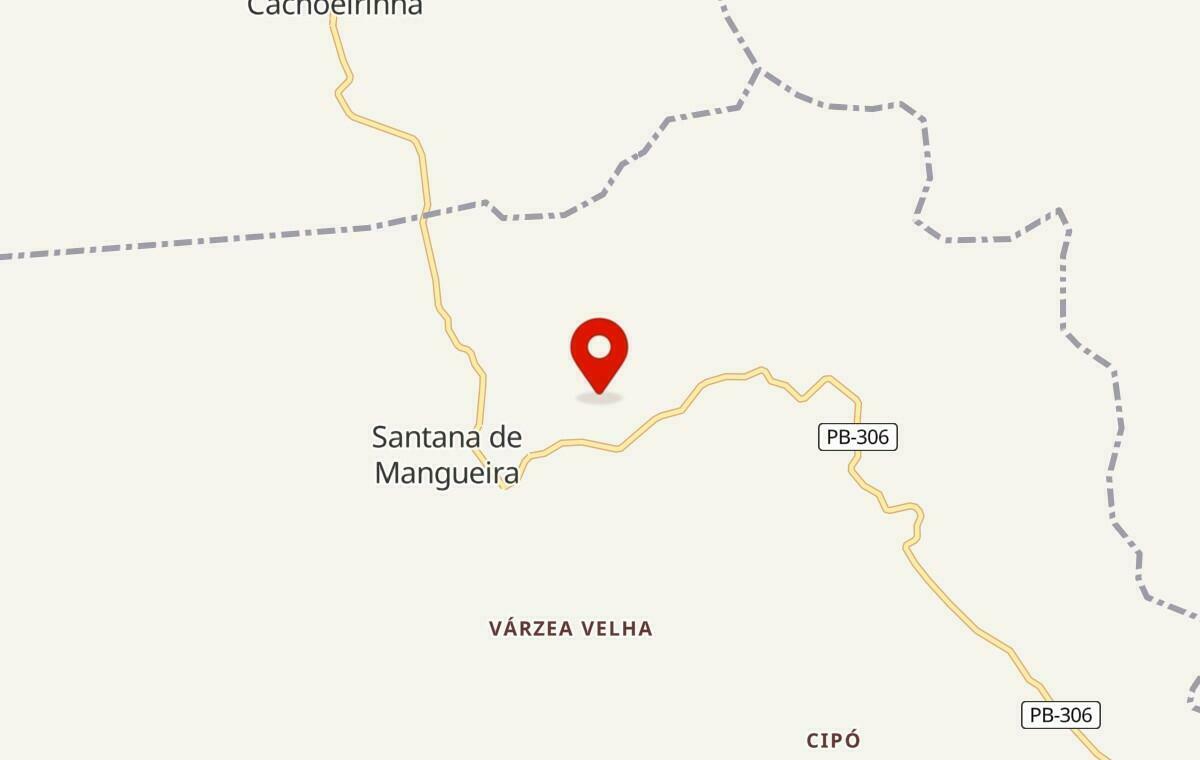 Mapa de Santana de Mangueira na Paraíba