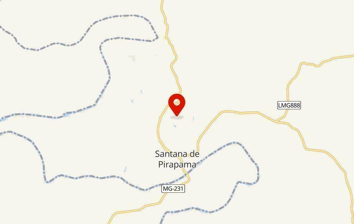 Mapa de Santana de Pirapama em Minas Gerais