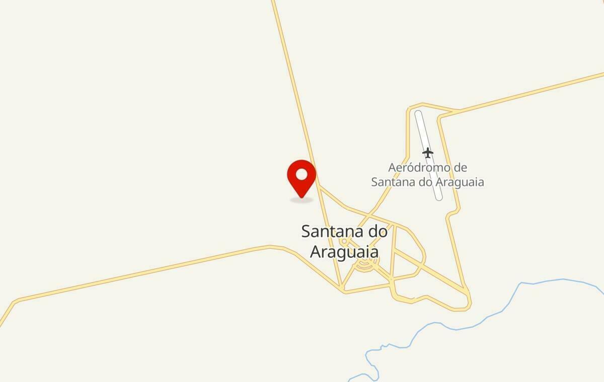 Mapa de Santana do Araguaia no Pará