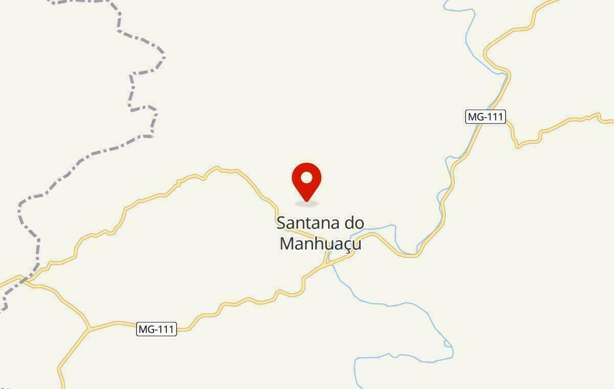 Mapa de Santana do Manhuaçu em Minas Gerais