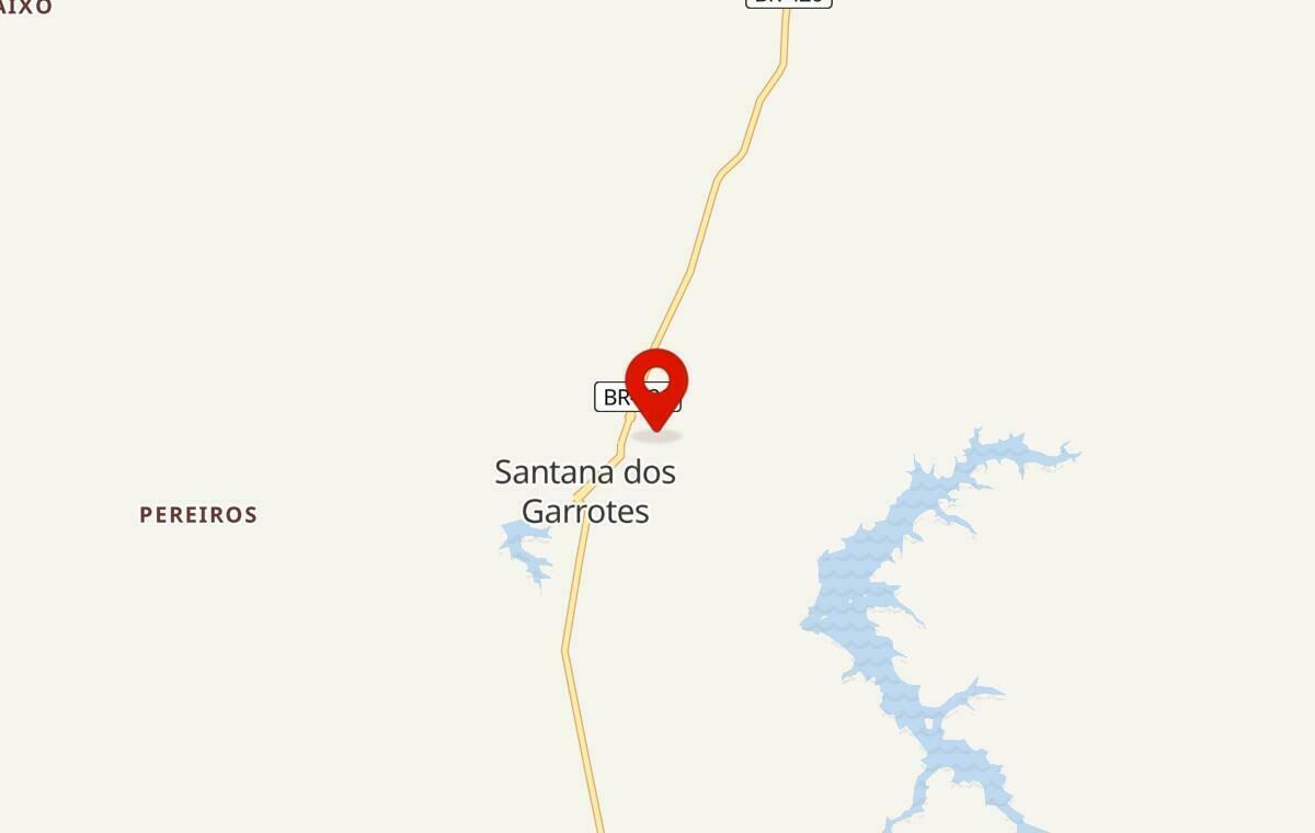 Mapa de Santana dos Garrotes na Paraíba