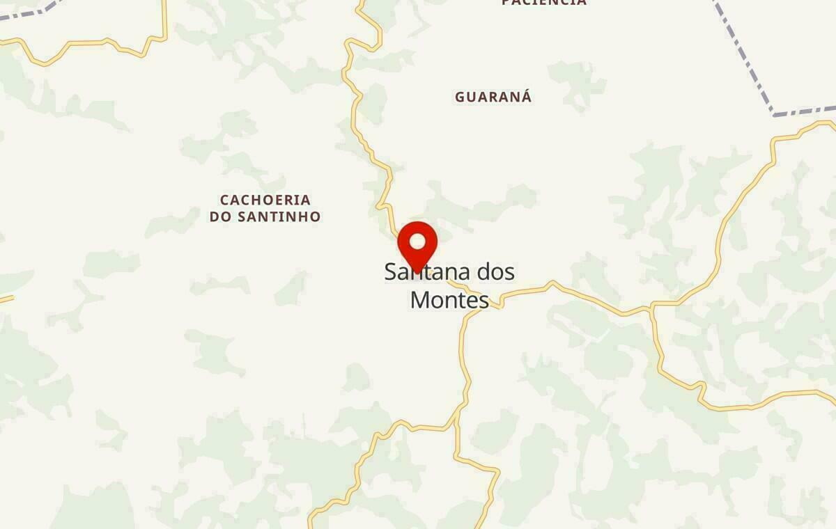 Mapa de Santana dos Montes em Minas Gerais