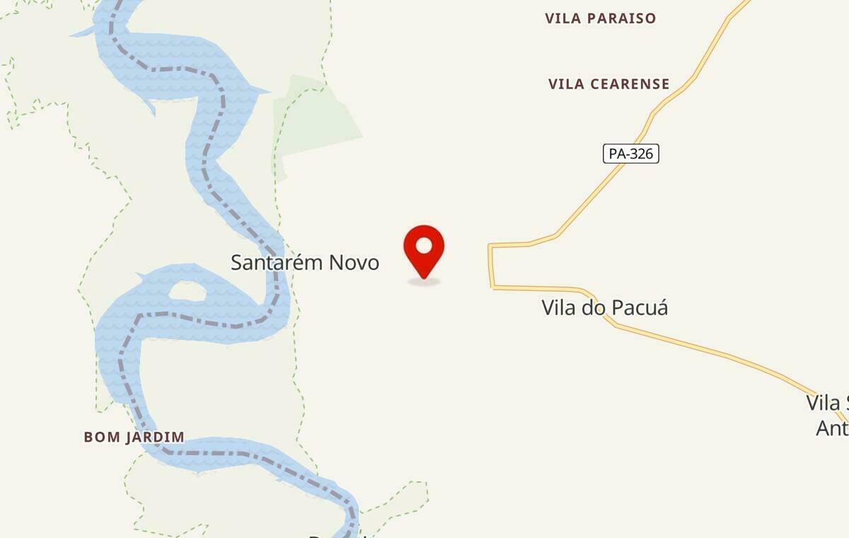 Mapa de Santarém Novo no Pará