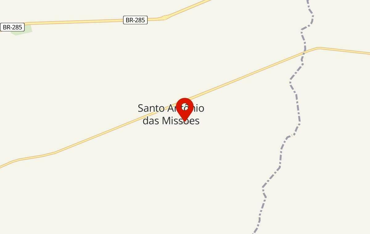 Mapa de Santo Antônio das Missões no Rio Grande do Sul