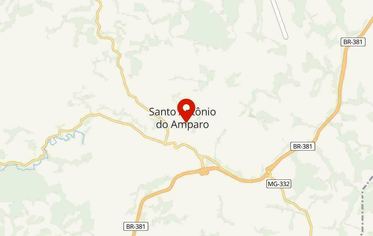 Mapa de Santo Antônio do Amparo em Minas Gerais