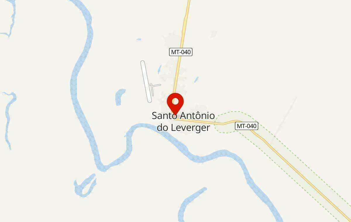 Mapa de Santo Antônio do Leverger no Mato Grosso