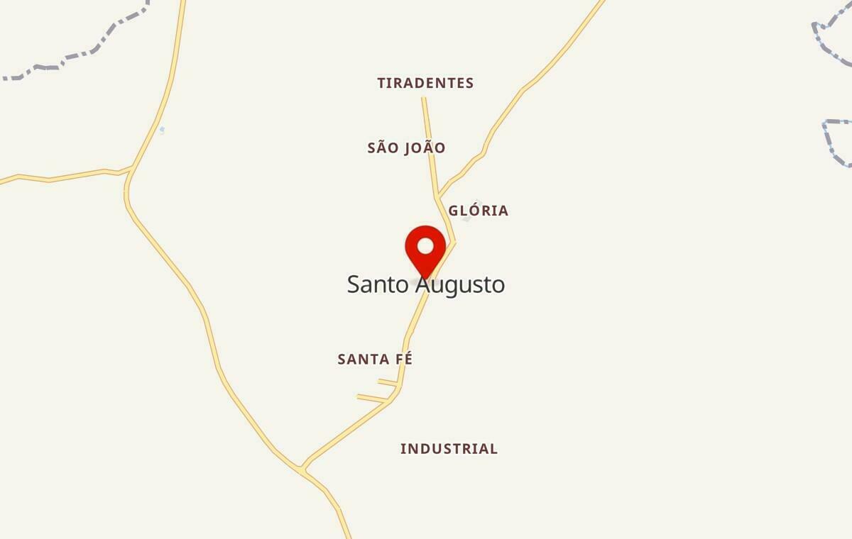 Mapa de Santo Augusto no Rio Grande do Sul
