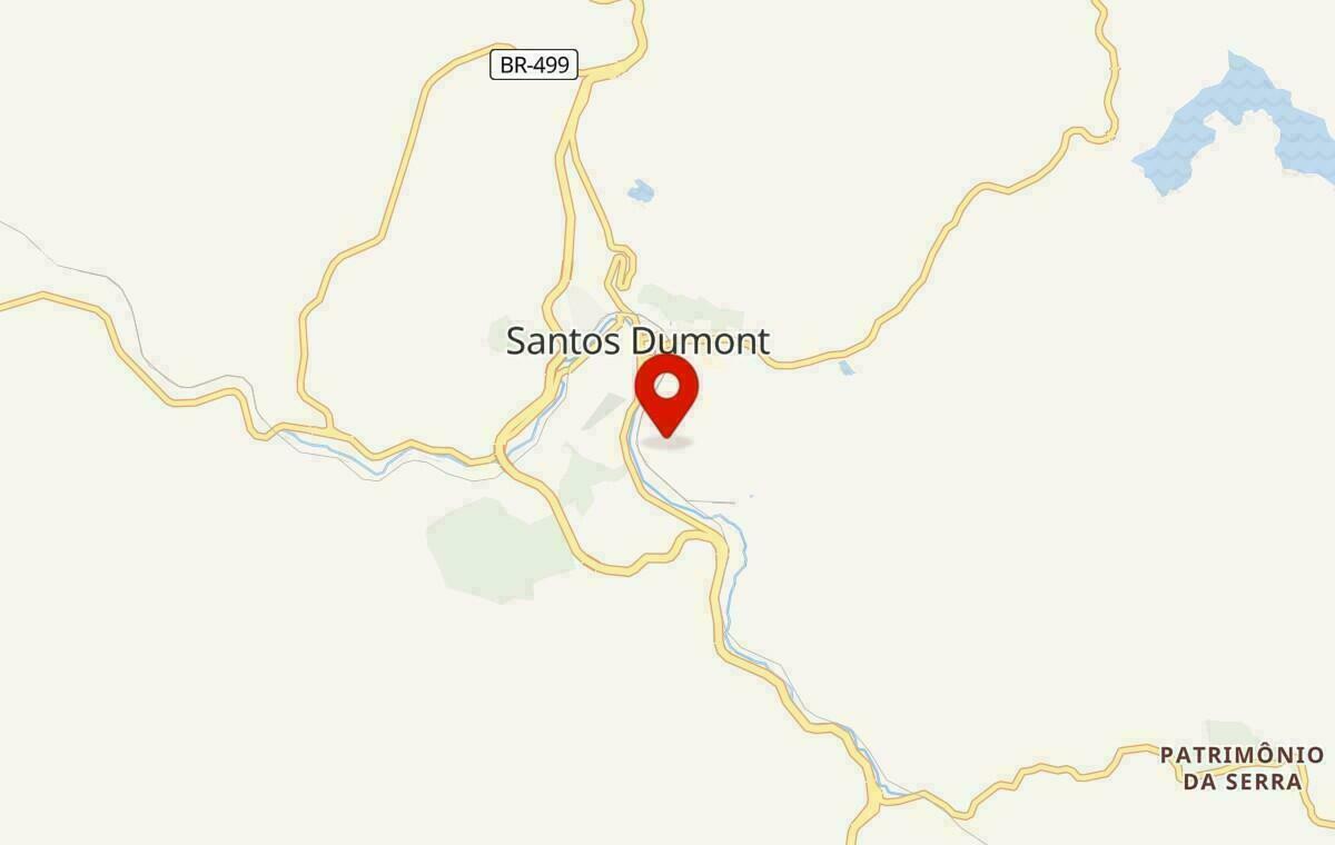 Mapa de Santos Dumont em Minas Gerais