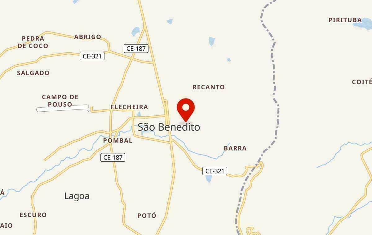 Mapa de São Benedito no Ceará
