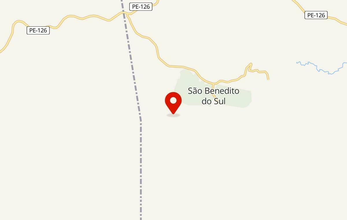 Mapa de São Benedito do Sul em Pernambuco