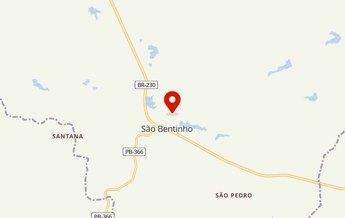 Mapa de São Bentinho na Paraíba
