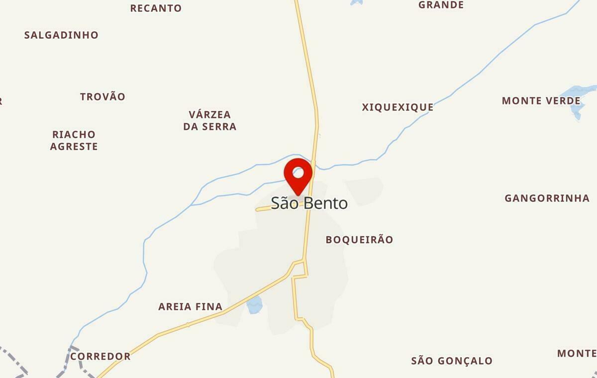 Mapa de São Bento na Paraíba