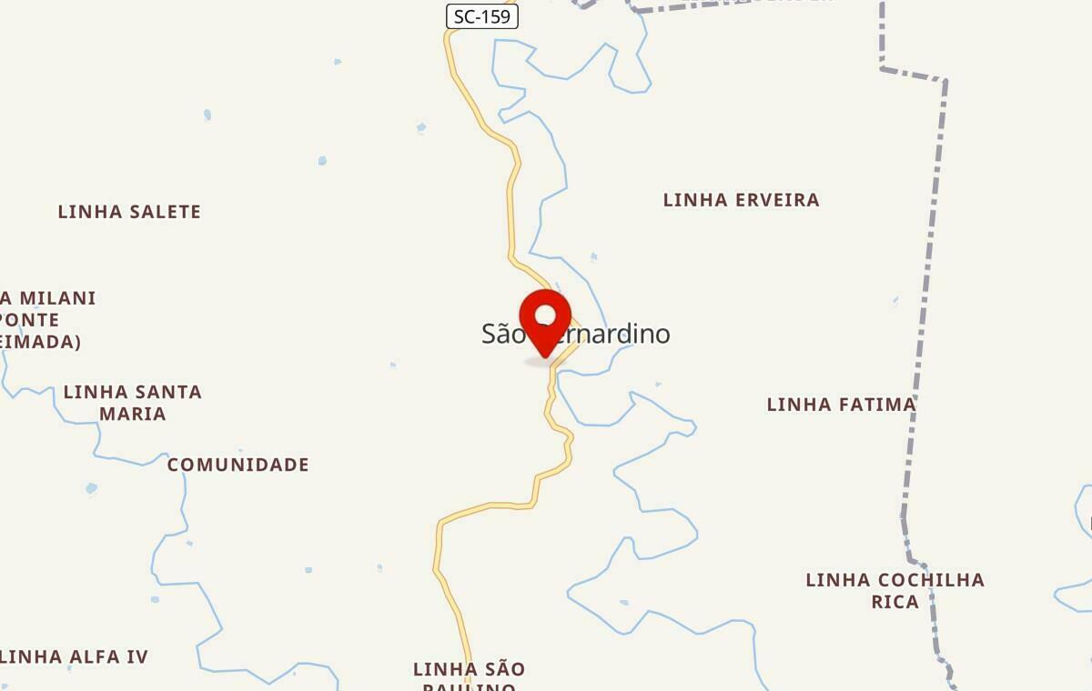 Mapa de São Bernardino em Santa Catarina