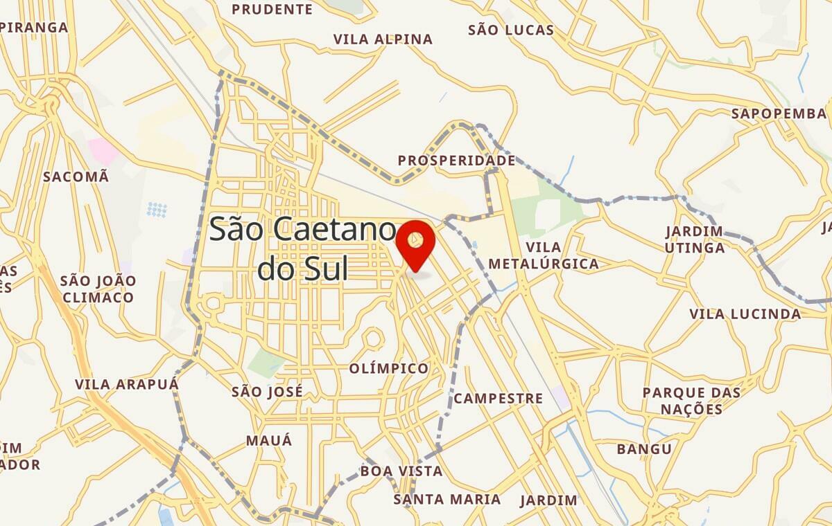 Mapa de São Caetano do Sul em São Paulo