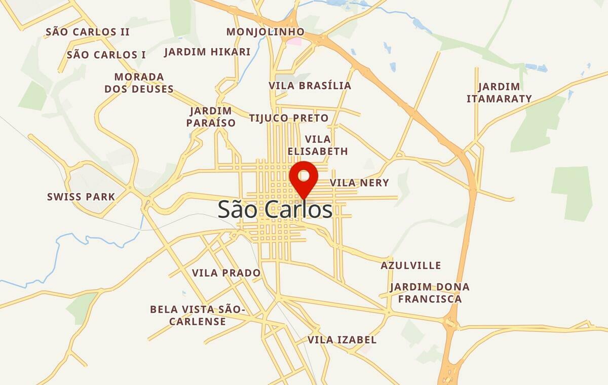 Mapa de São Carlos em São Paulo