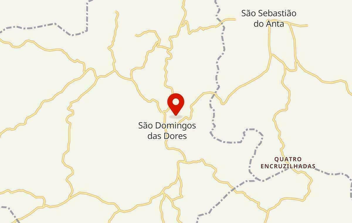 Mapa de São Domingos das Dores em Minas Gerais