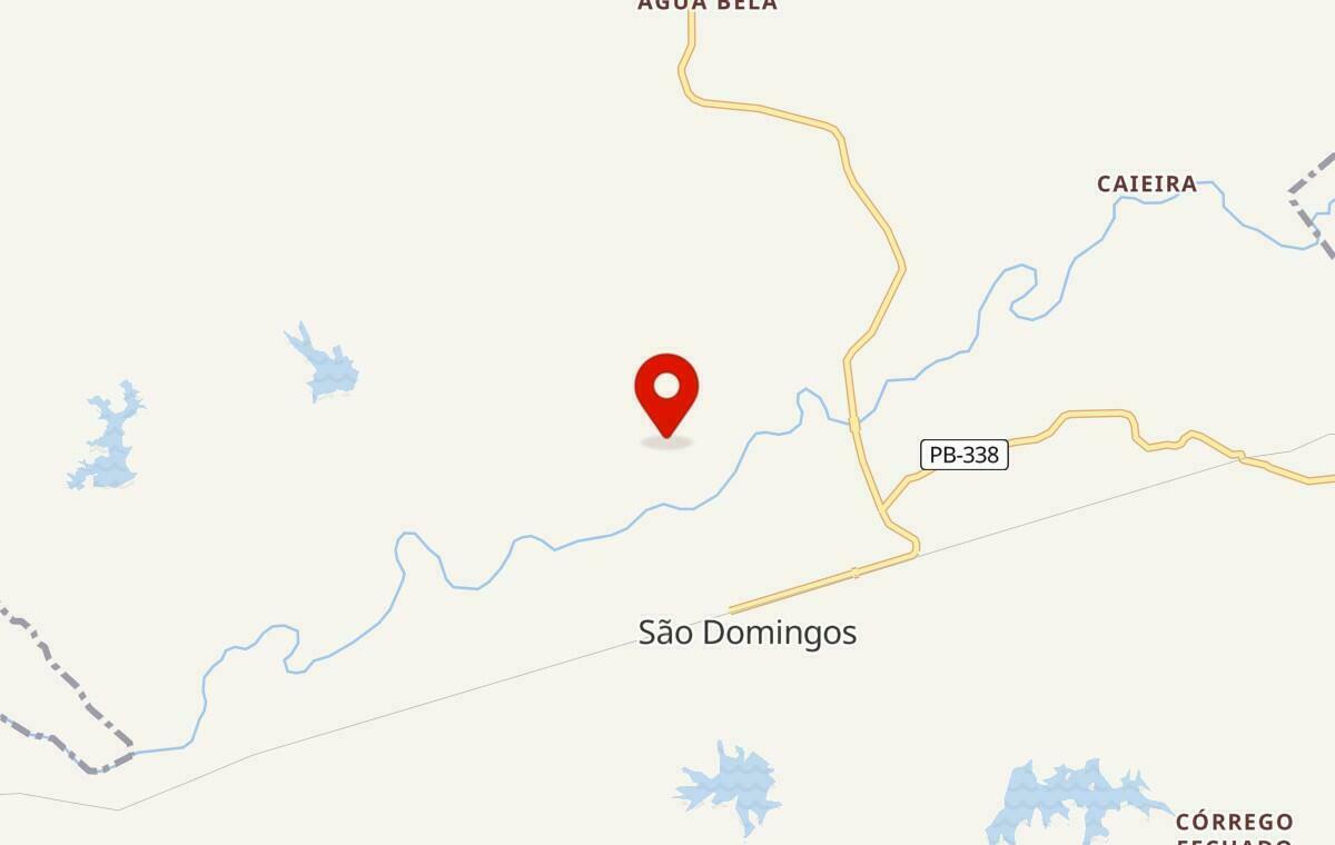 Mapa de São Domingos na Paraíba