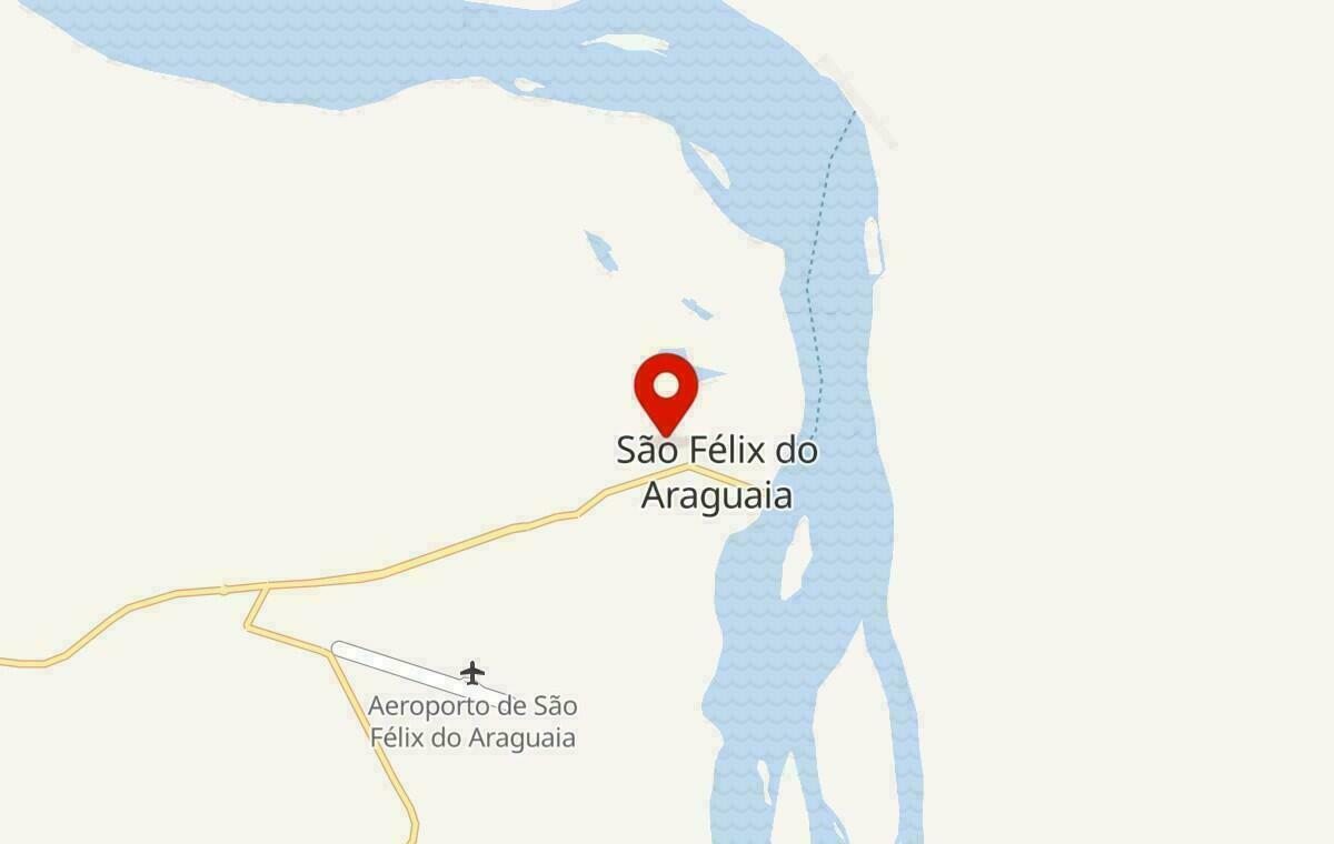 Mapa de São Félix do Araguaia no Mato Grosso