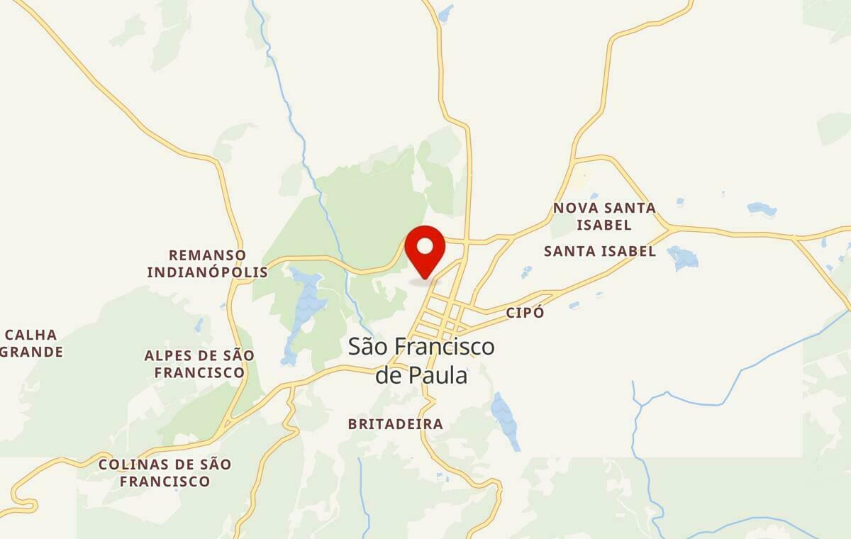 Mapa de São Francisco de Paula no Rio Grande do Sul