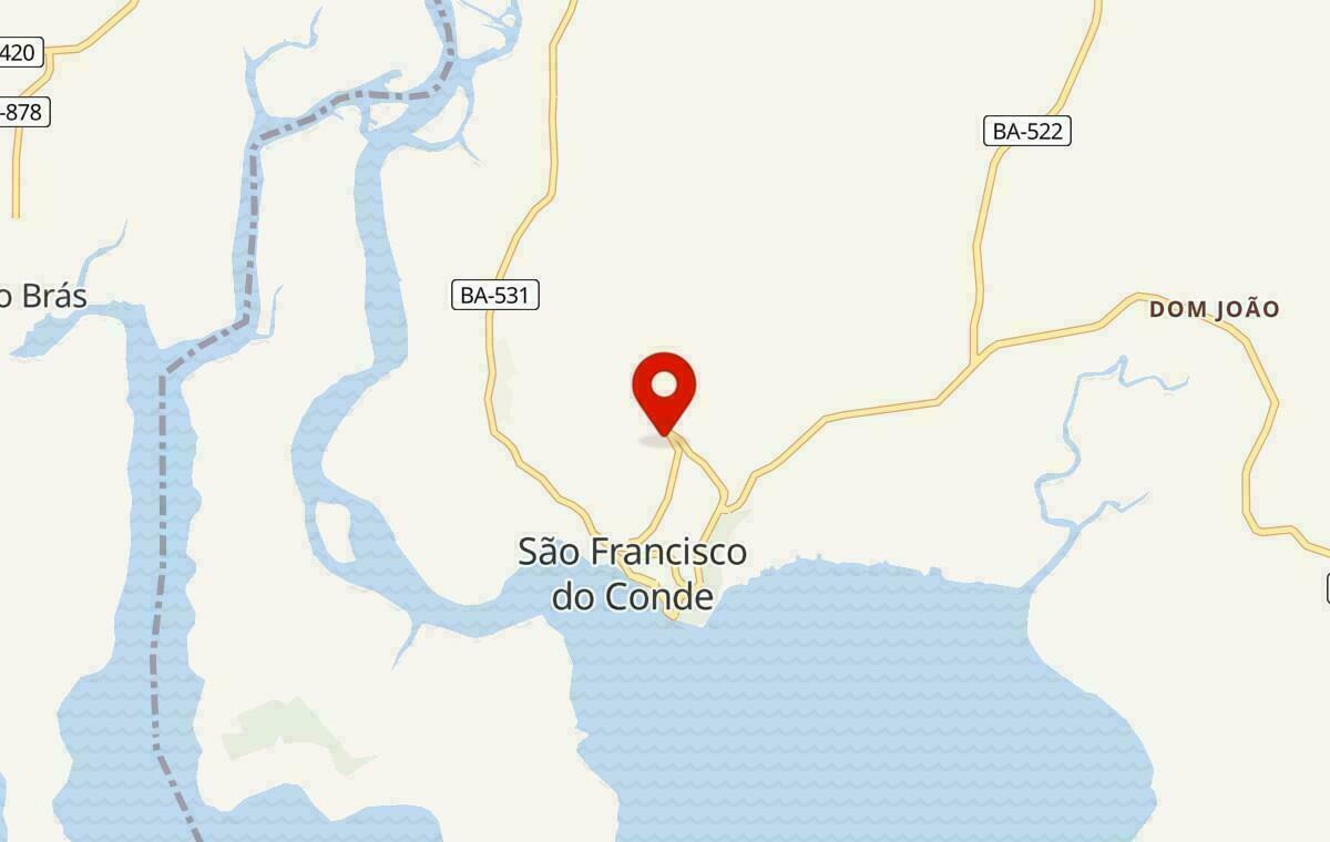Mapa de São Francisco do Conde na Bahia