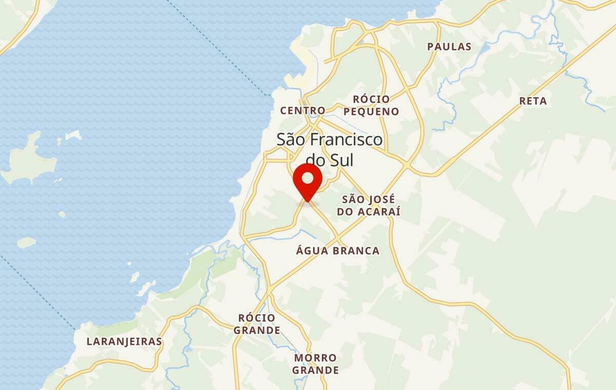 Mapa de São Francisco do Sul em Santa Catarina