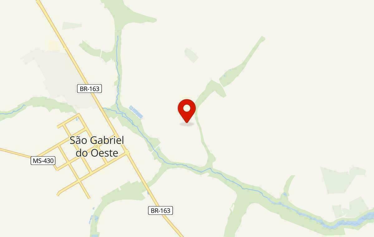 Mapa de São Gabriel do Oeste no Mato Grosso do Sul