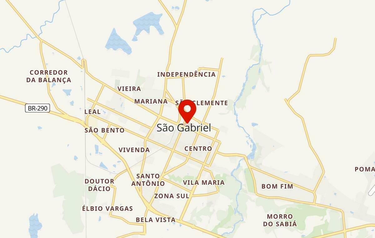 Mapa de São Gabriel no Rio Grande do Sul