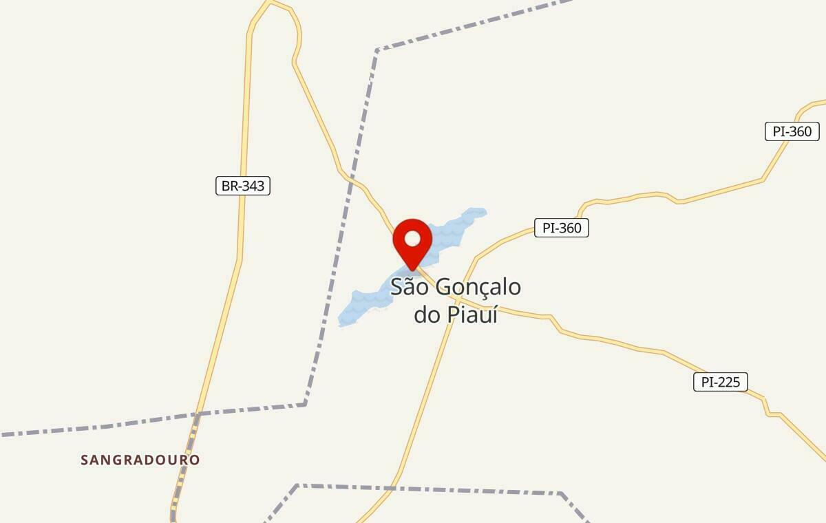Mapa de São Gonçalo do Piauí no Piauí